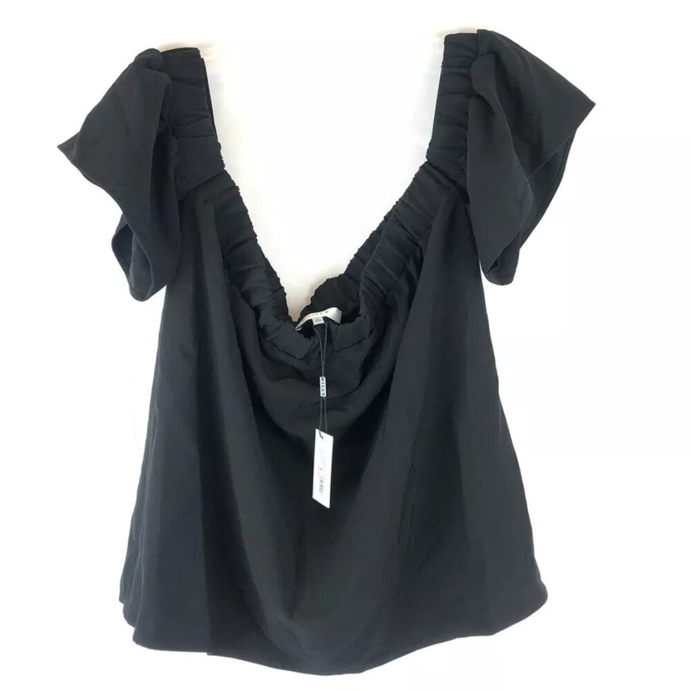 Milly Women’s Cady Black Off The Shoulder Top Size Large